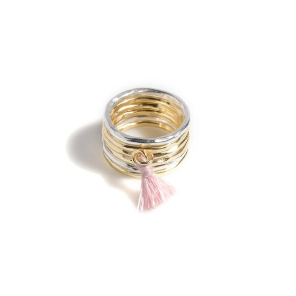 NWT! Palma Tassel Stackable Ring Set - Picture 1 of 1